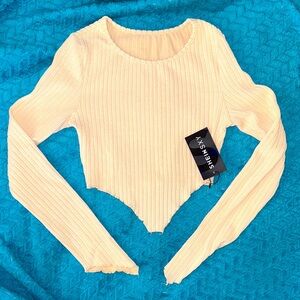 🆕 SHEIN SXY Beige Ribbed Crop Top - S